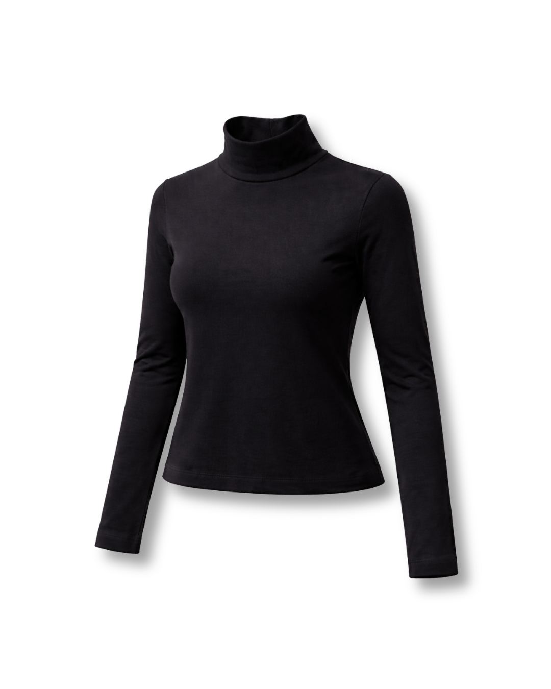 Blusa Manga Longa e Gola Alta Preta