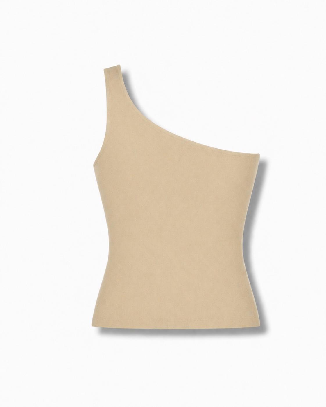 Blusa Um Ombro Só Bege