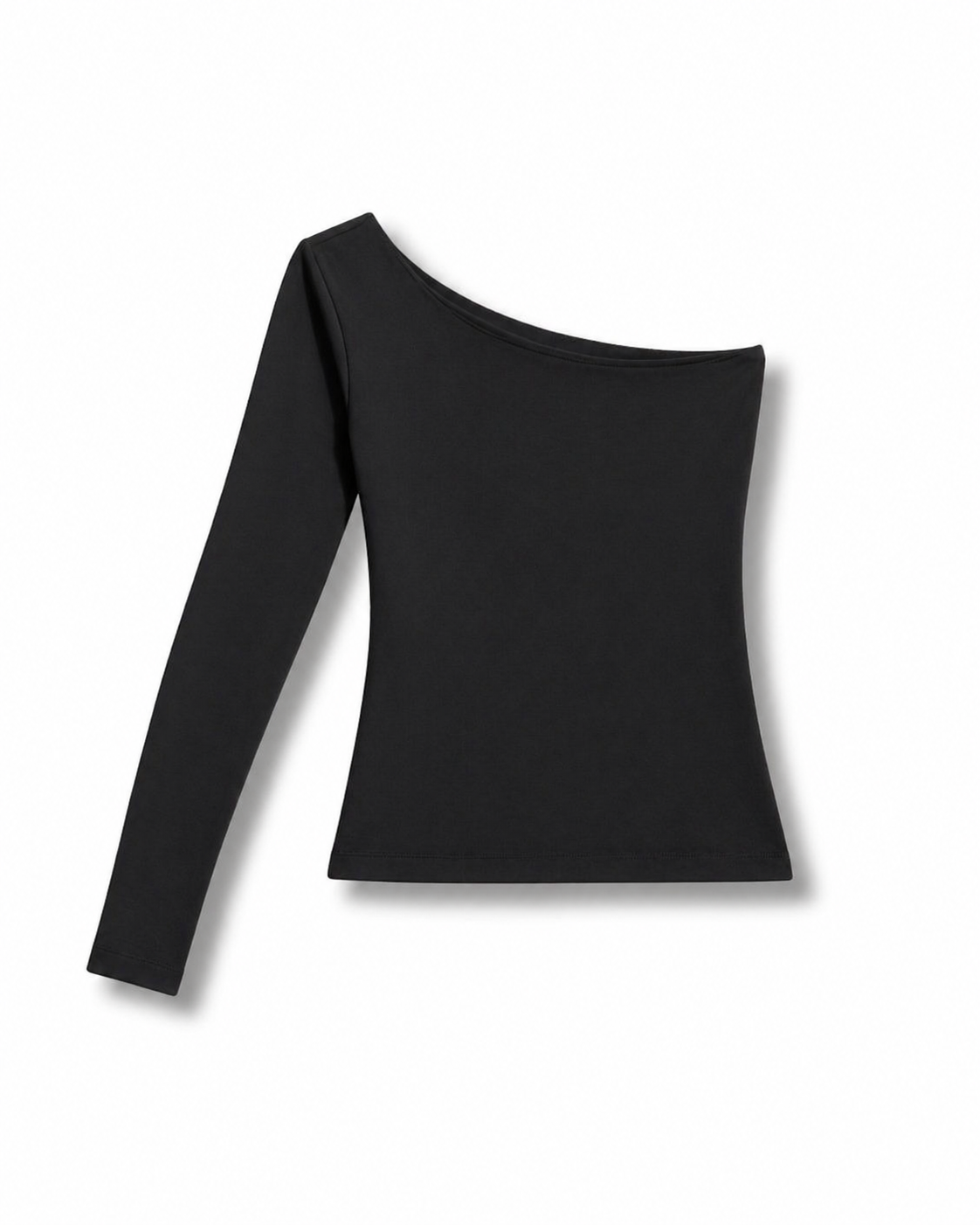 Blusa Manga Longa Um Ombro Só Preta