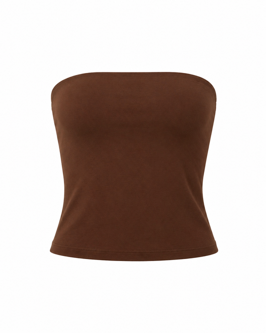 Blusa Sem Alça Marrom