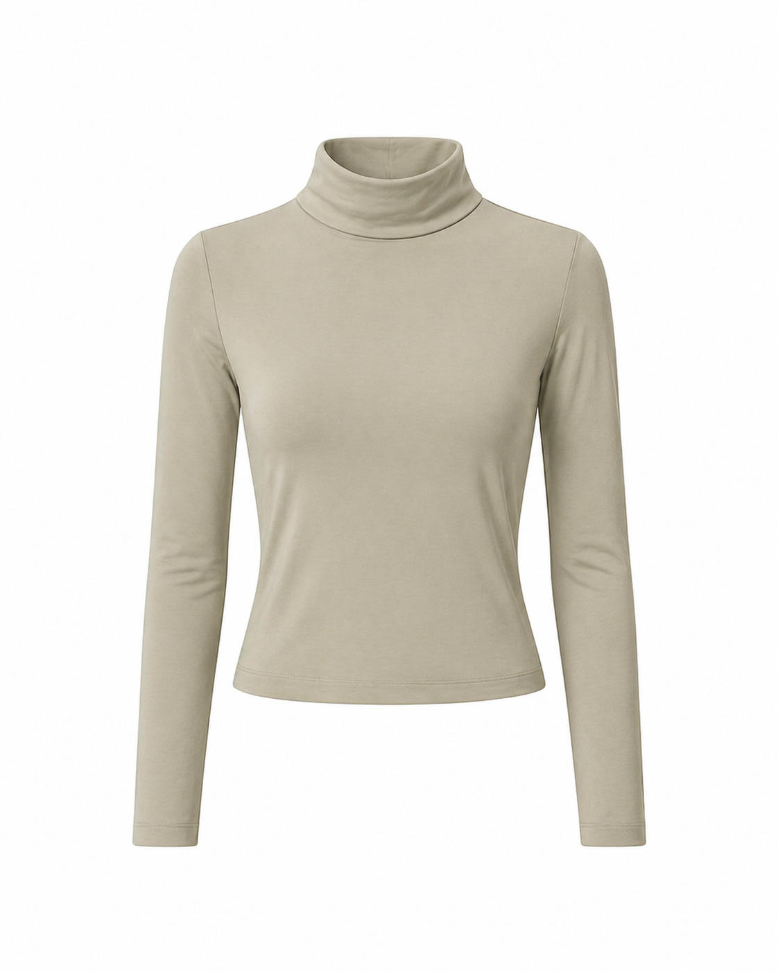 Blusa Manga Longa e Gola Alta Bege