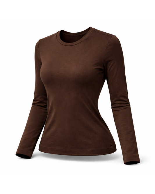 Blusa Manga Longa Marrom