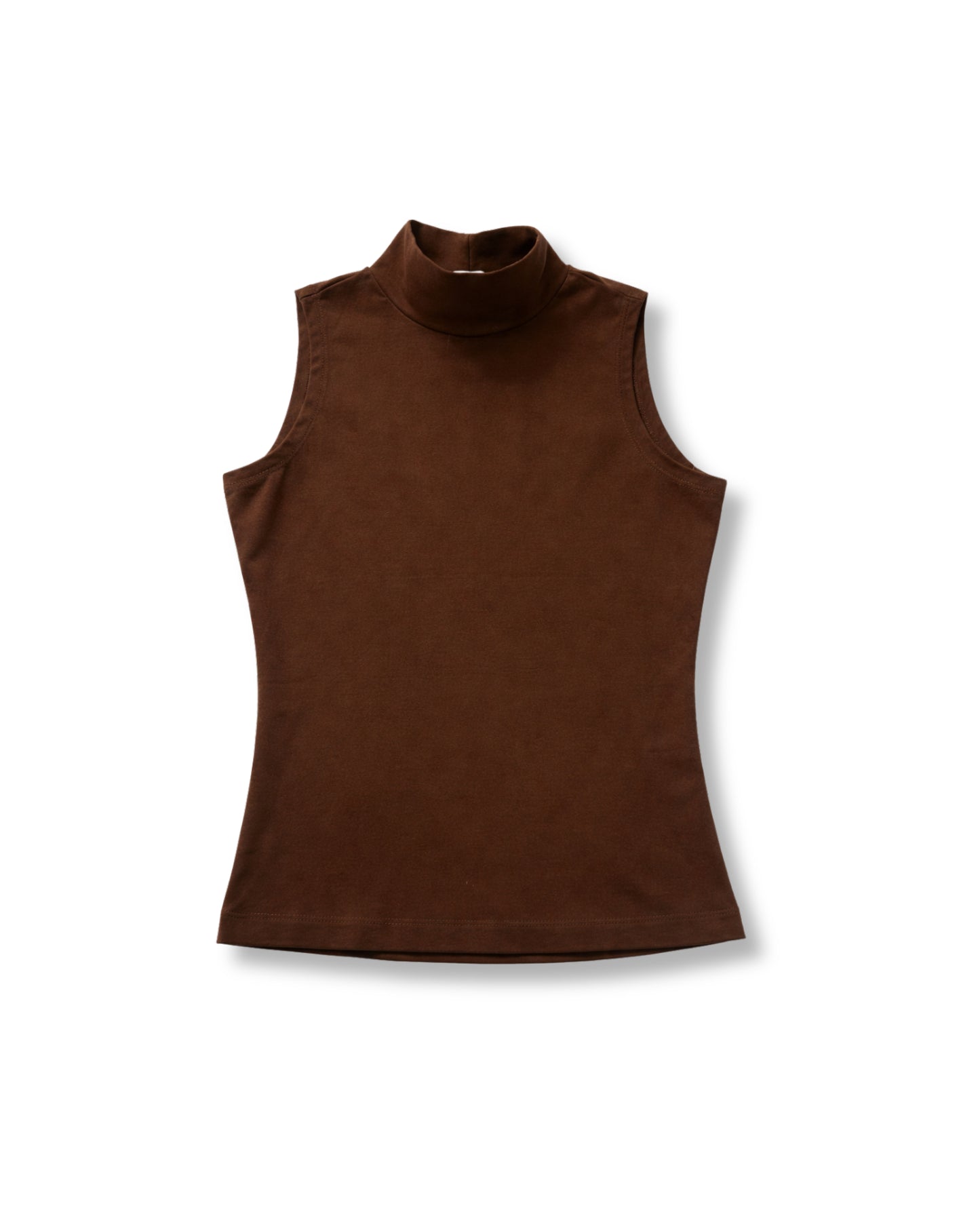 Blusa Sem Manga Gola Alta Marrom