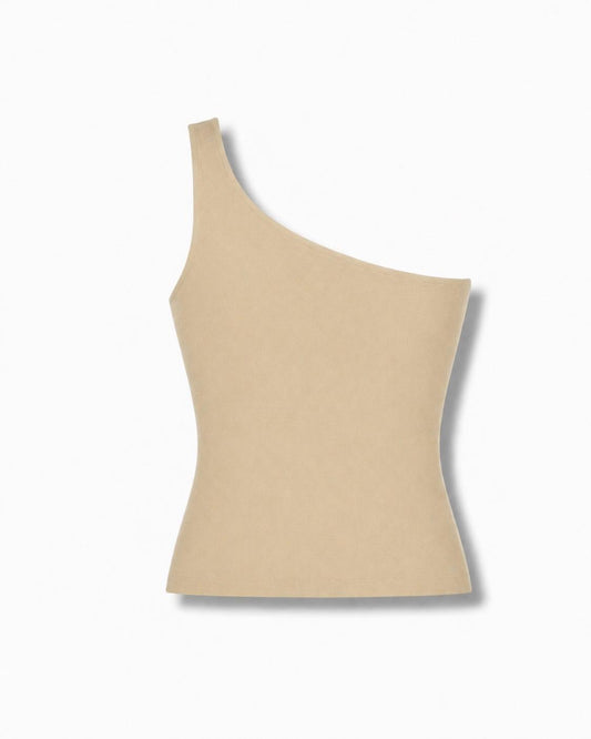 Blusa Um Ombro Só Bege